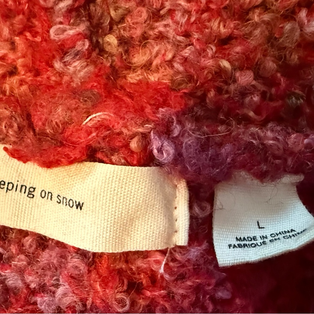 Anthropologie Sleeping On Snow Fringe Boucle Cocoon Cardigan - Picture 3 of 5